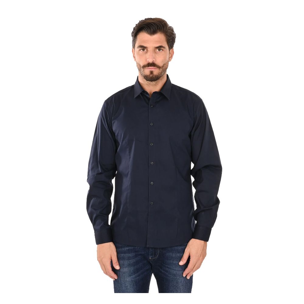 Blue Cotton Men's Shirt - ventzia