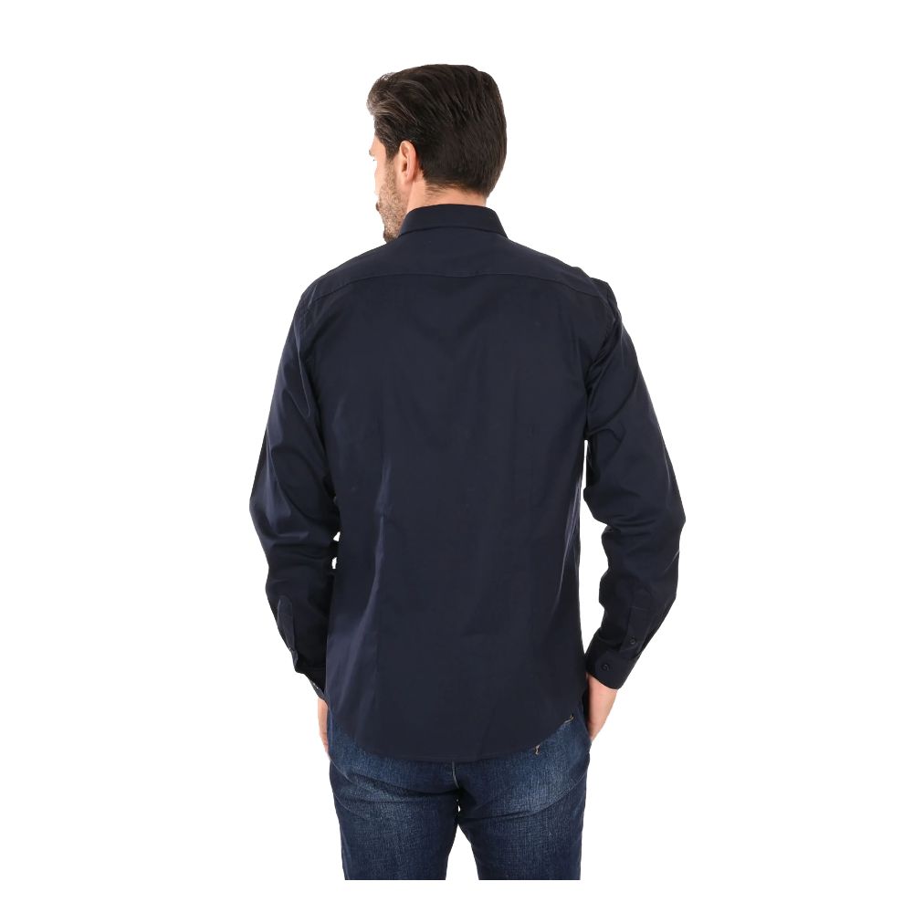Blue Cotton Men's Shirt - ventzia