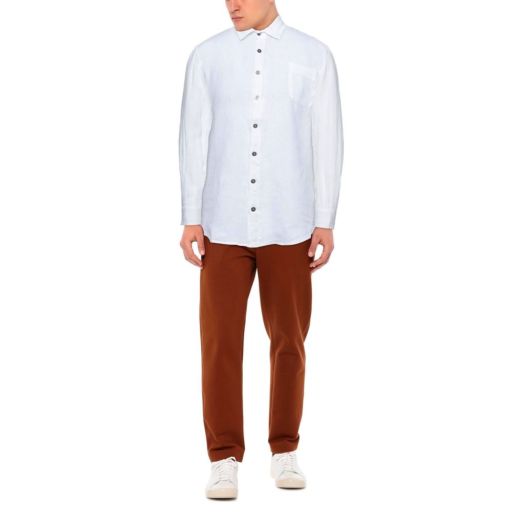 Elegant White Linen Shirt for Men - ventzia
