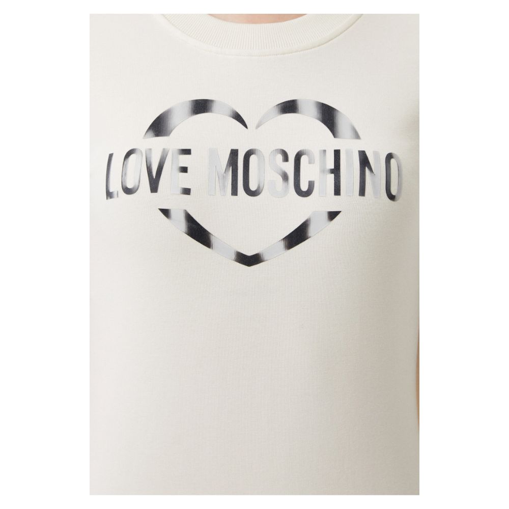 Chic White Cotton Blend Dress with Logo Accent - ventzia