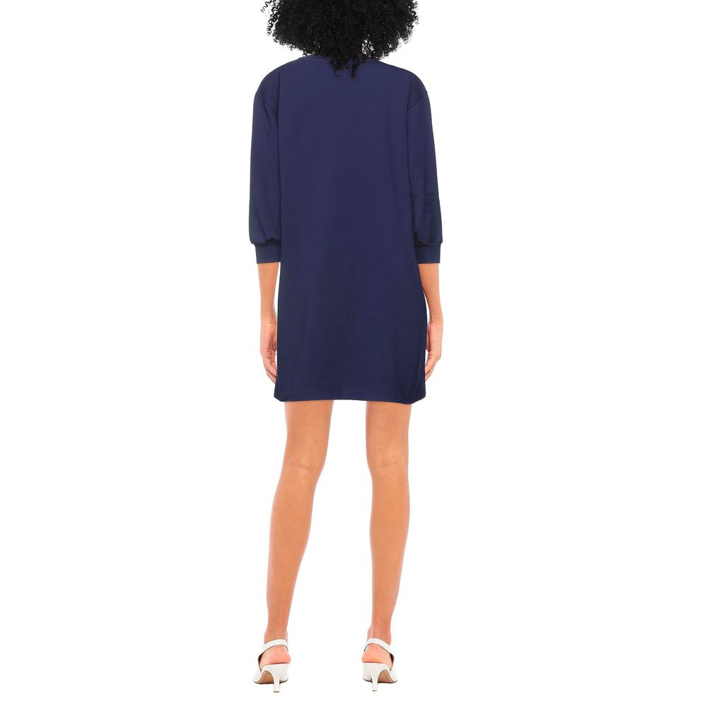 Blue Cotton Women Dress - ventzia