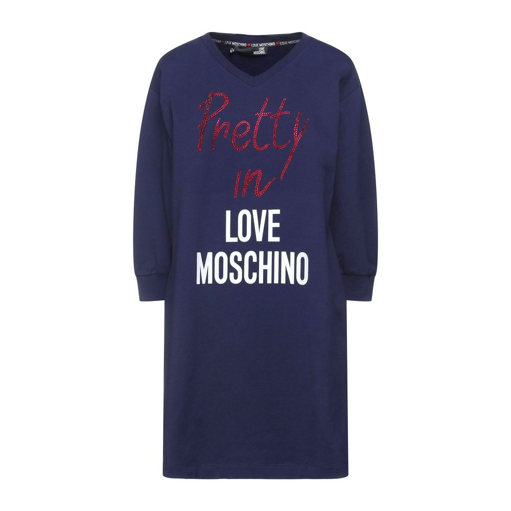 Blue Cotton Women Dress - ventzia