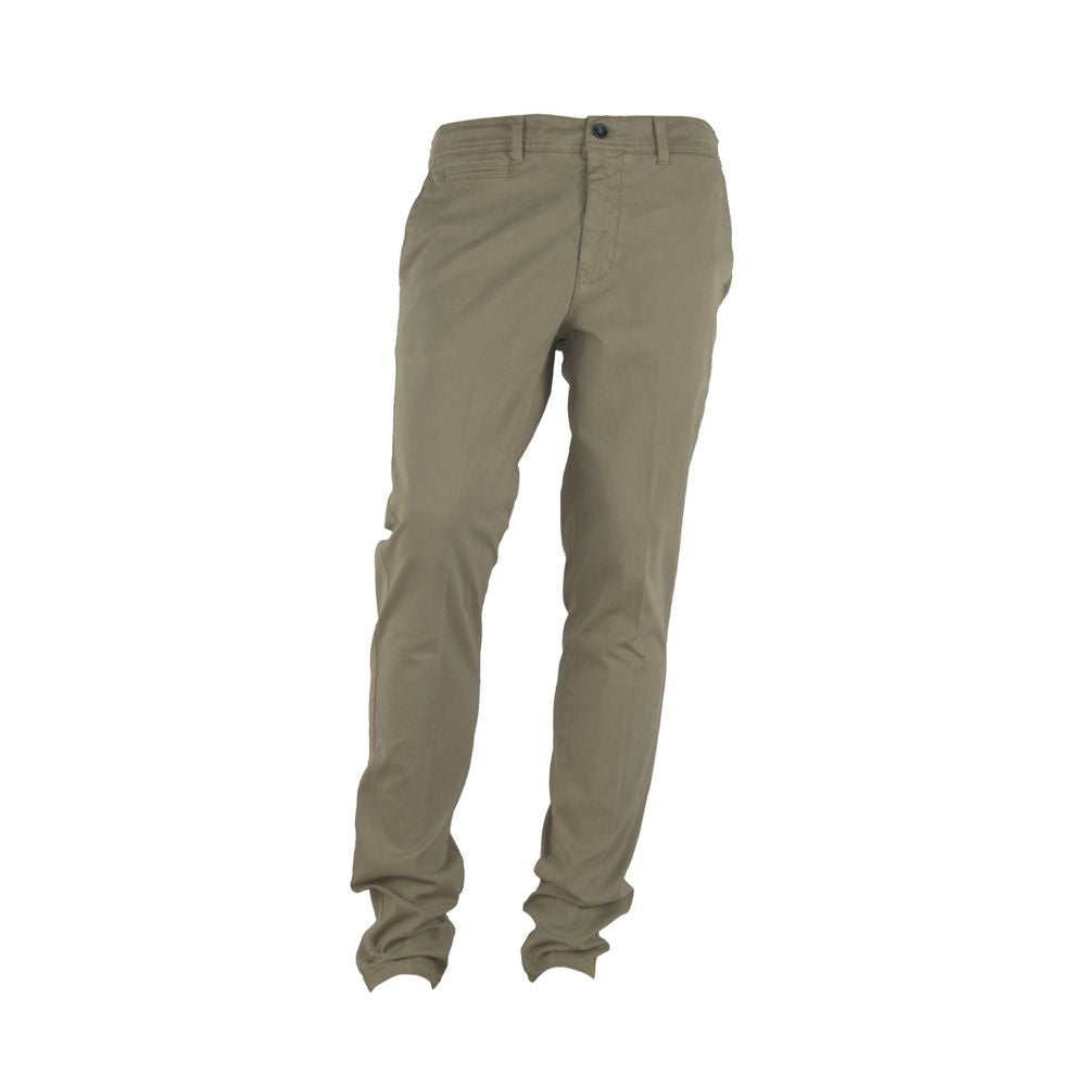 Chic Beige Cotton Blend Winter Pants - ventzia