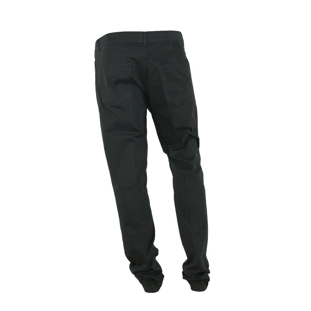 Elegant Summer Black Cotton Trousers - ventzia