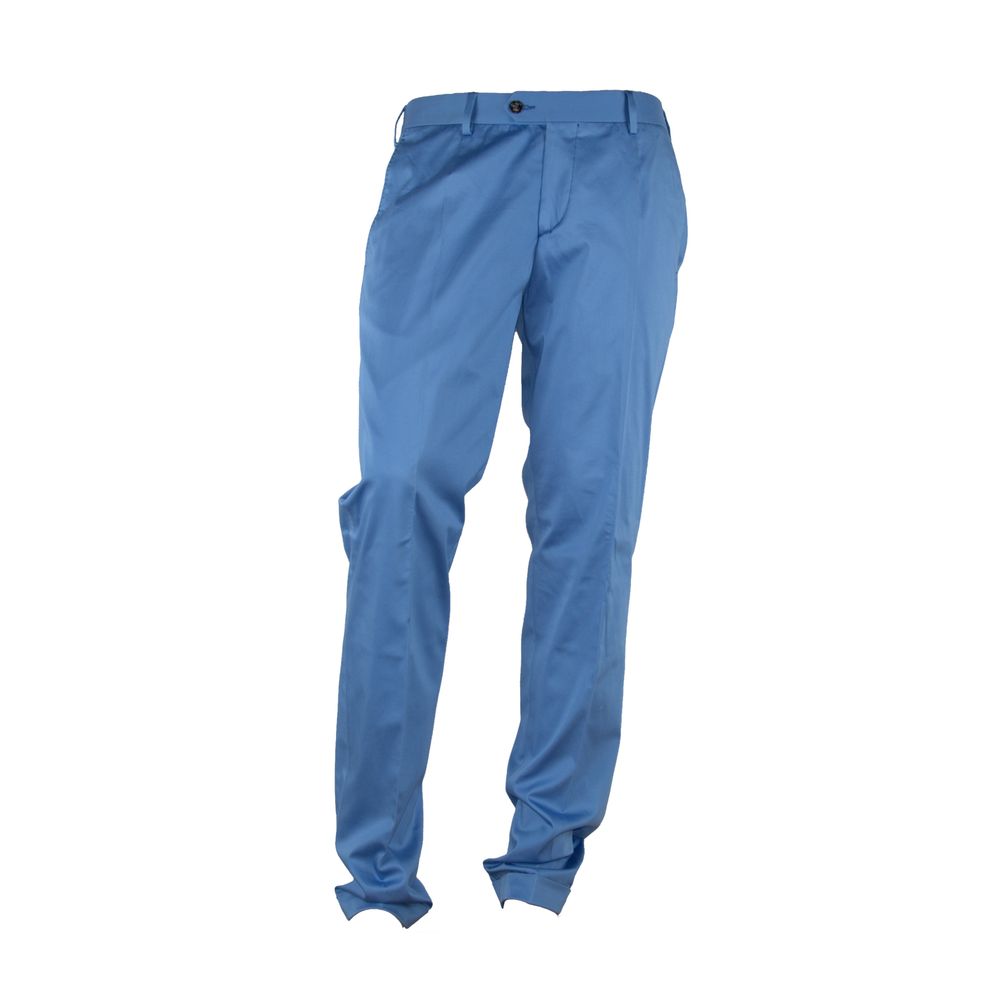 Light Blue Cotton Men Trouser - ventzia