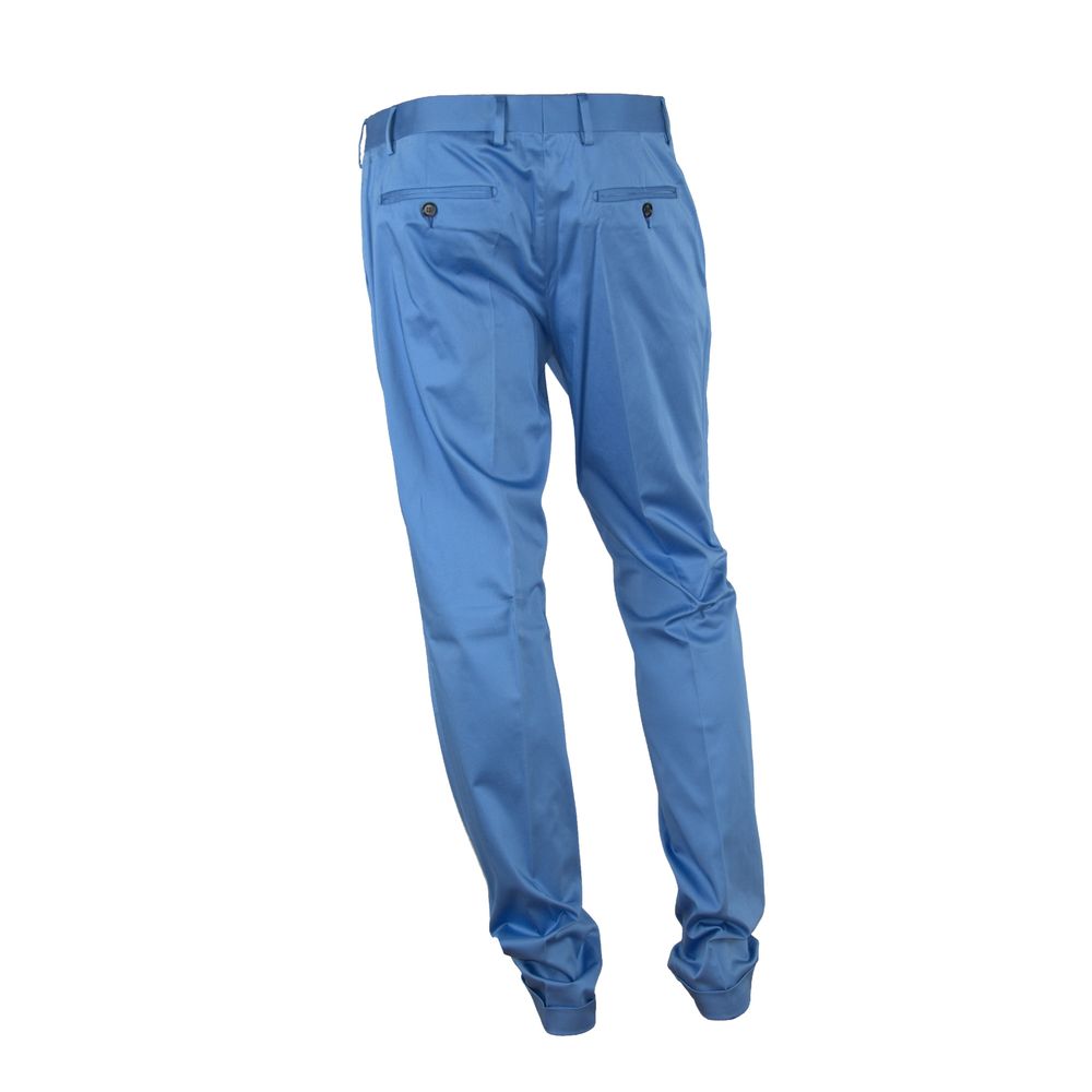 Light Blue Cotton Men Trouser - ventzia