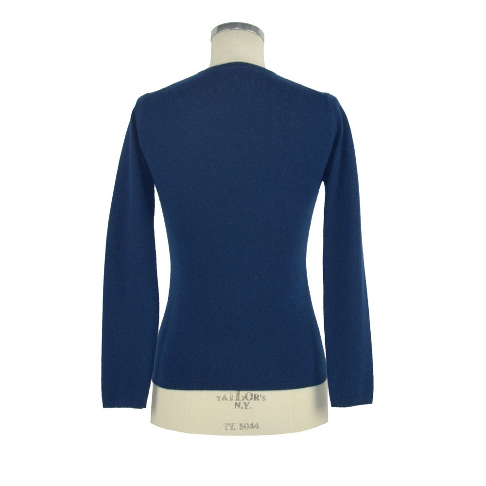 Blue Cashmere Women Sweater - ventzia