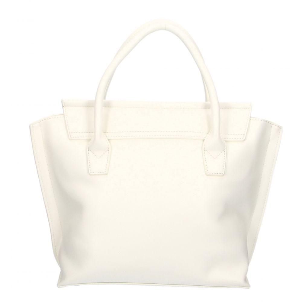 Elegant White Handbag With Magnetic Closure - ventzia