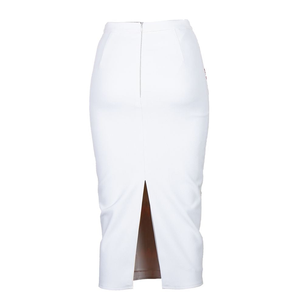 White Polyester Women Skirt - ventzia