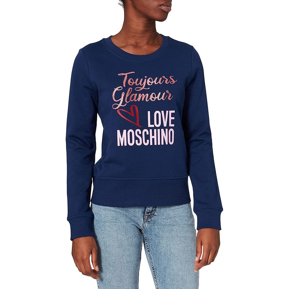 Blue Cotton Women Sweater - ventzia