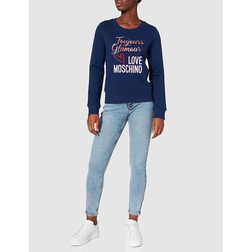 Blue Cotton Women Sweater - ventzia