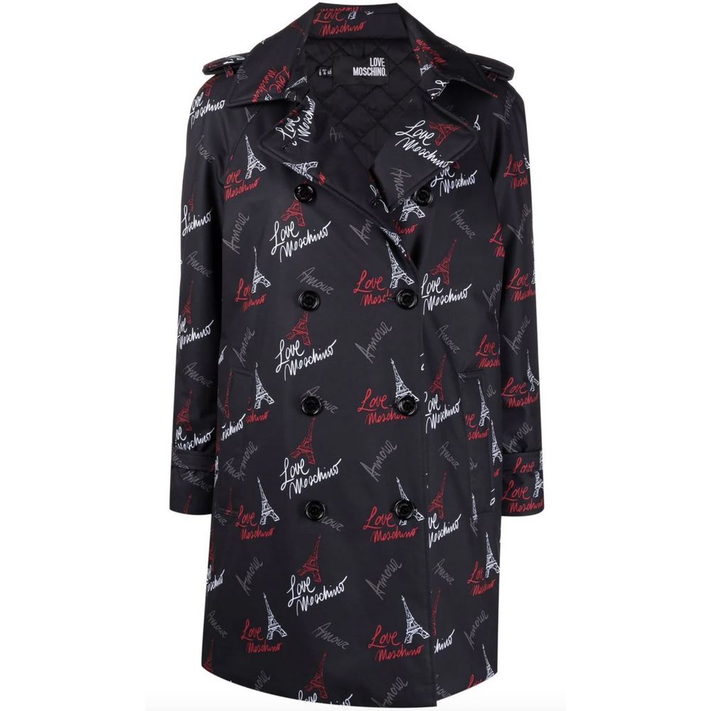 Black Polyester Women Coat - ventzia