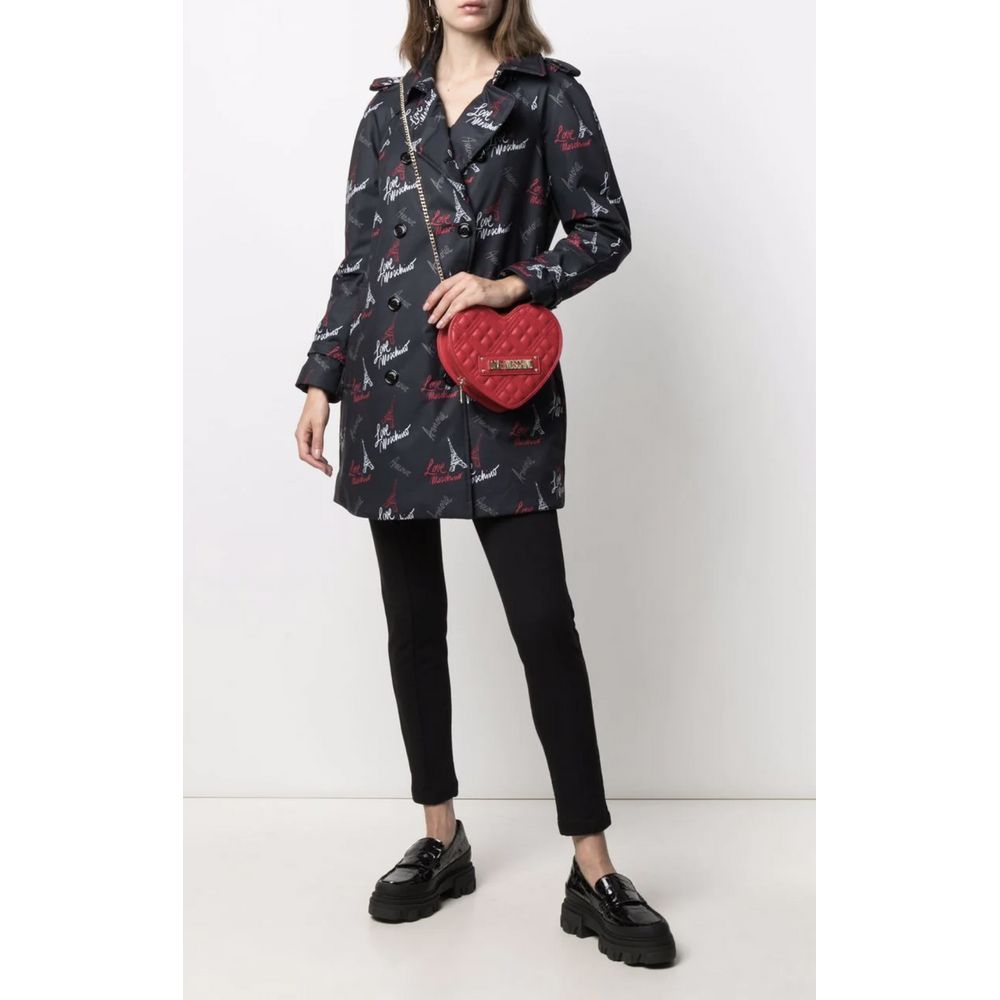 Black Polyester Women Coat - ventzia