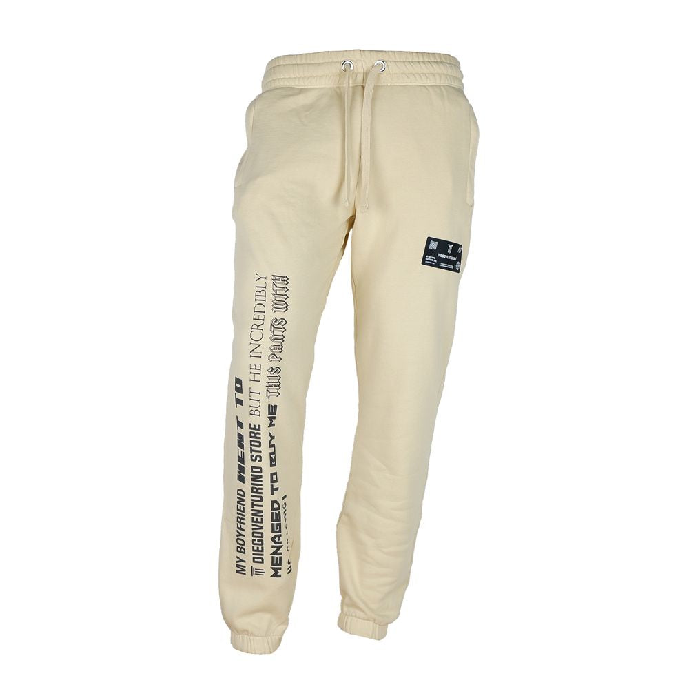 Beige Cotton Men's Track Pant - ventzia