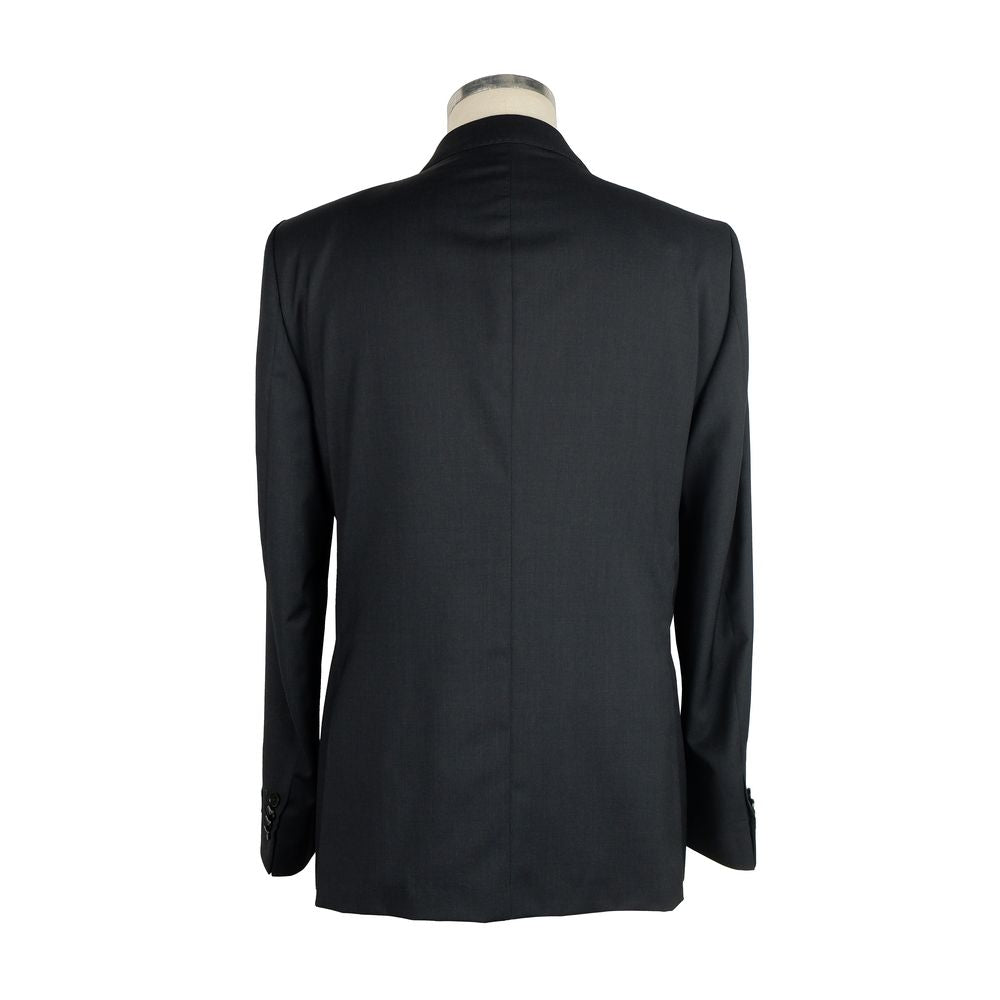 Black Wool Men Suit - ventzia