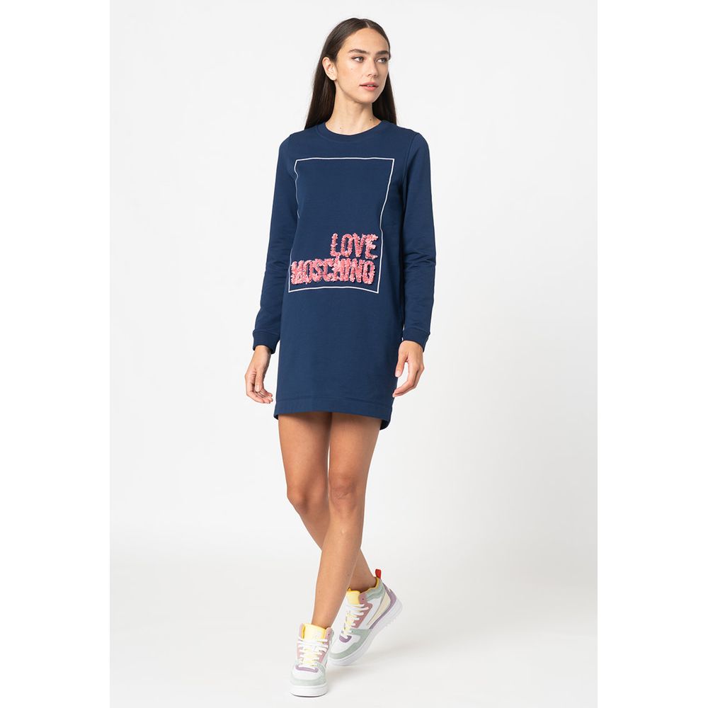 Blue Cotton Women Dress - ventzia