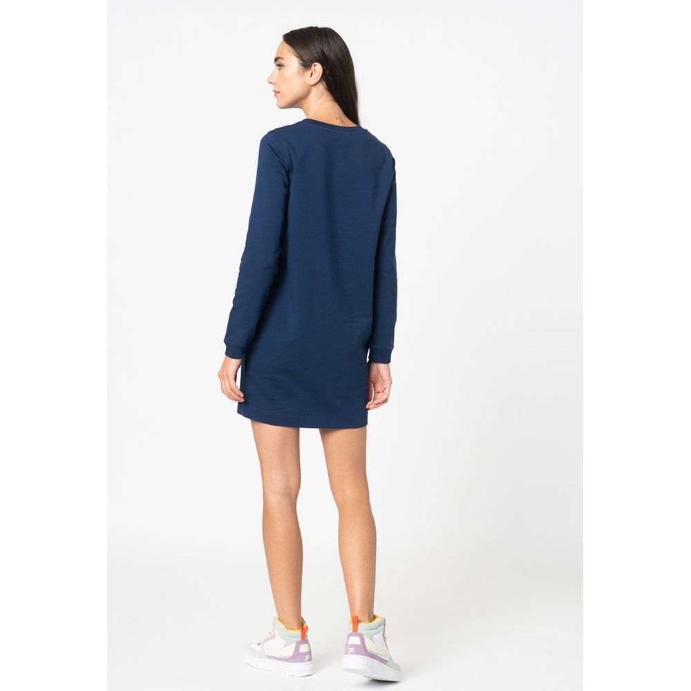 Blue Cotton Women Dress - ventzia