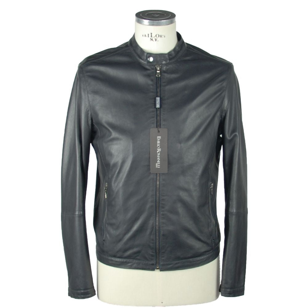 Sapphire Elegance Leather Jacket - ventzia
