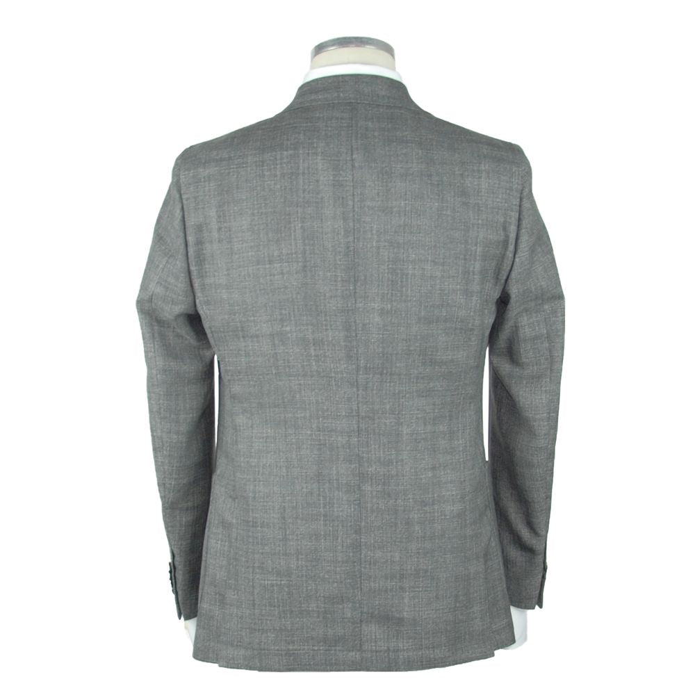 Gray Wool Men's Blazer - ventzia