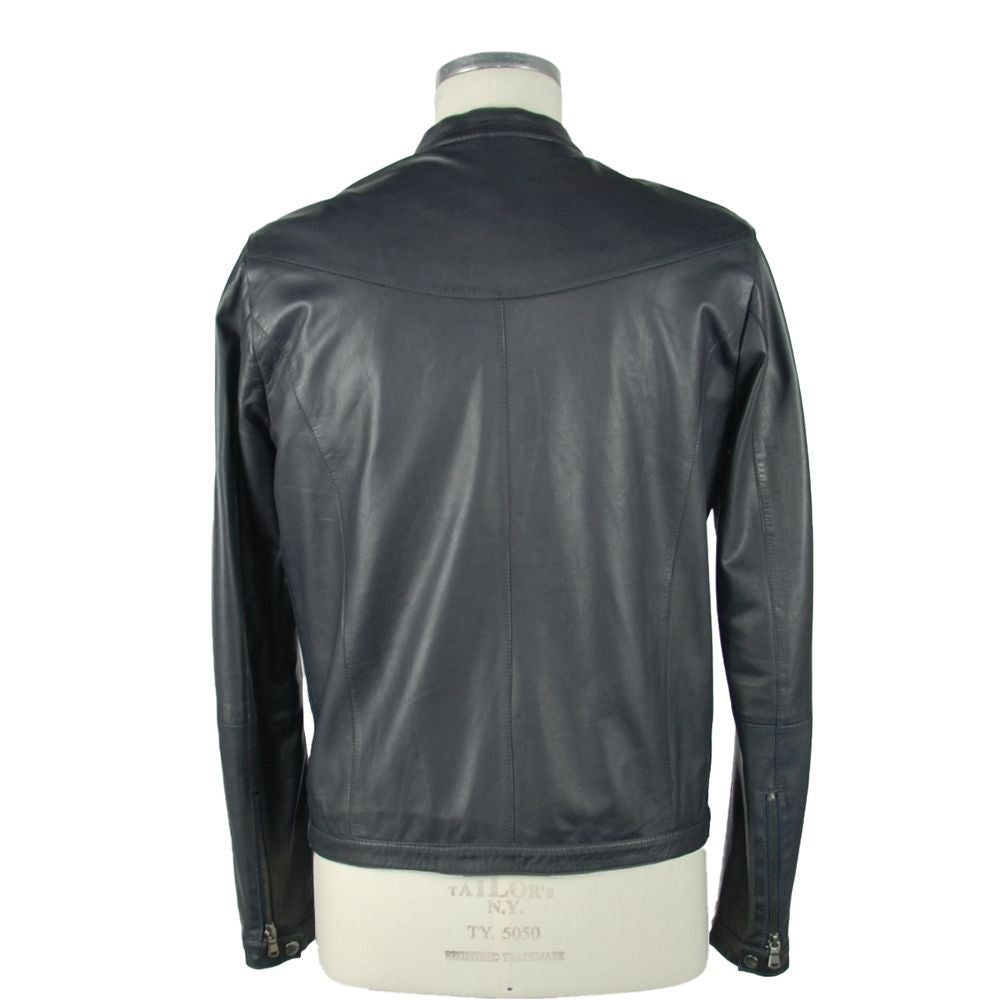 Sapphire Elegance Leather Jacket - ventzia