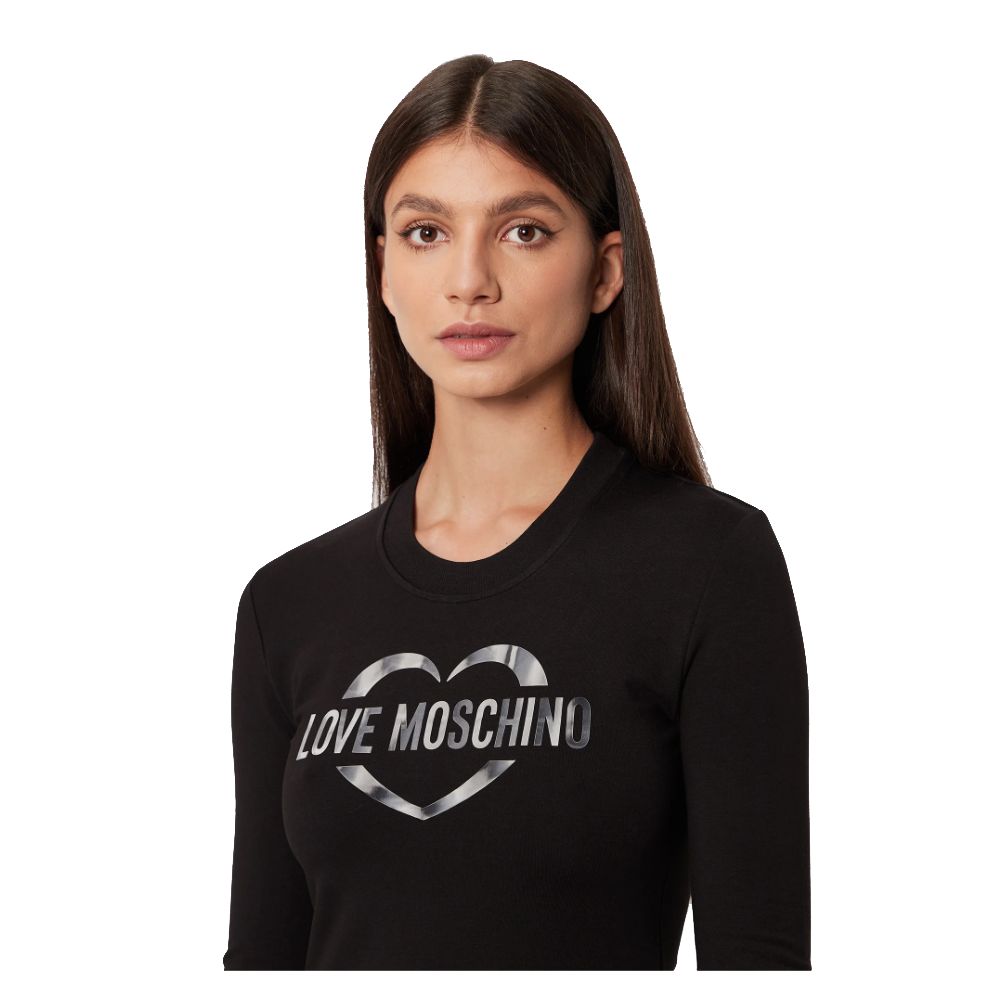 Chic Cotton Blend Logo Dress - ventzia