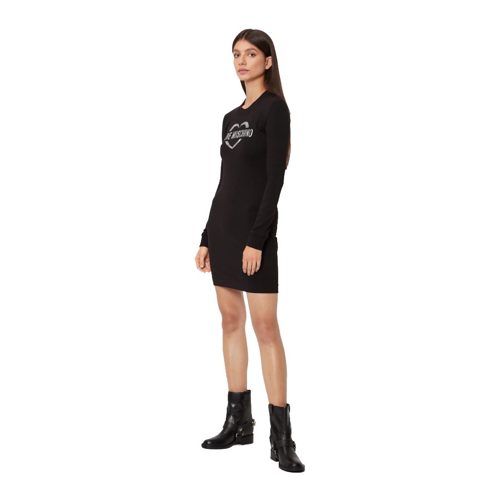 Chic Cotton Blend Logo Dress - ventzia