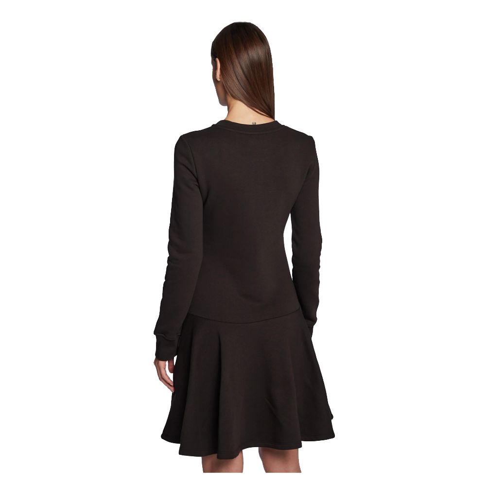 Chic Embossed Logo Cotton Blend Dress - ventzia