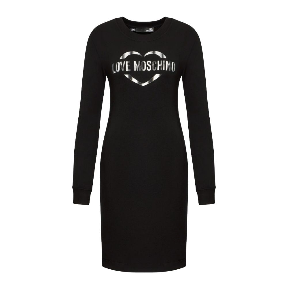 Chic Cotton Blend Logo Dress - ventzia