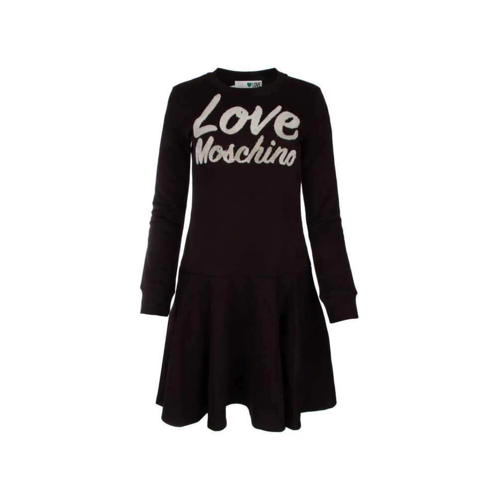 Chic Embossed Logo Cotton Blend Dress - ventzia