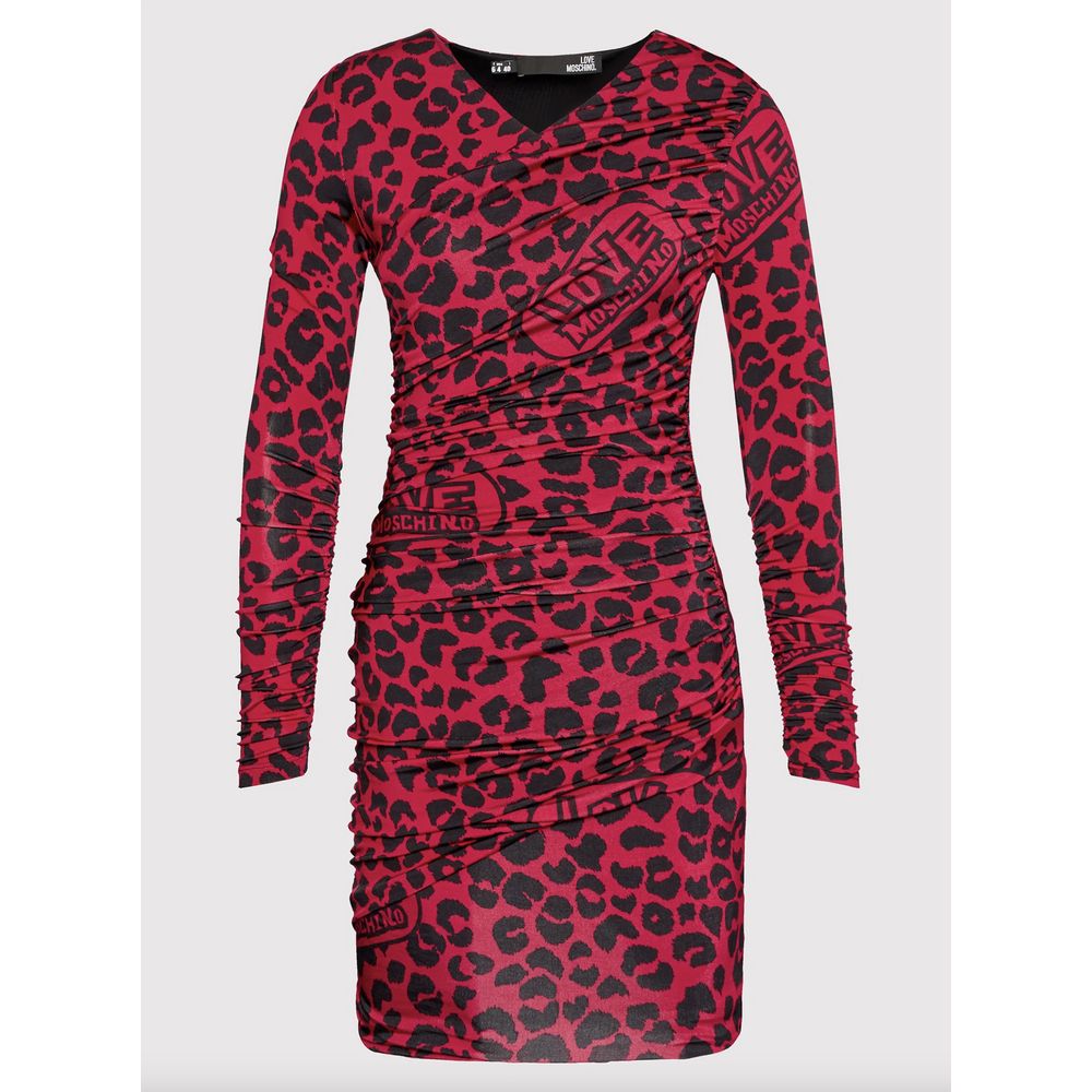 Chic Leopard Texture Dress in Pink and Black - ventzia