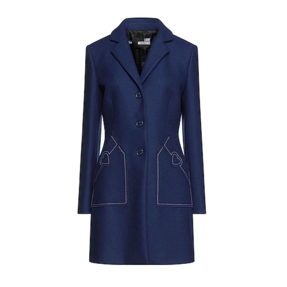 Blue Wool Women Coat - ventzia