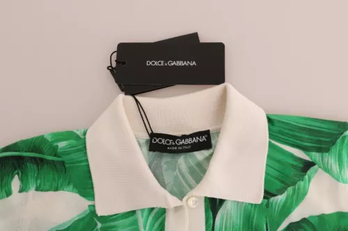 Green Banana Print Silk Polo T-shirt - ventzia