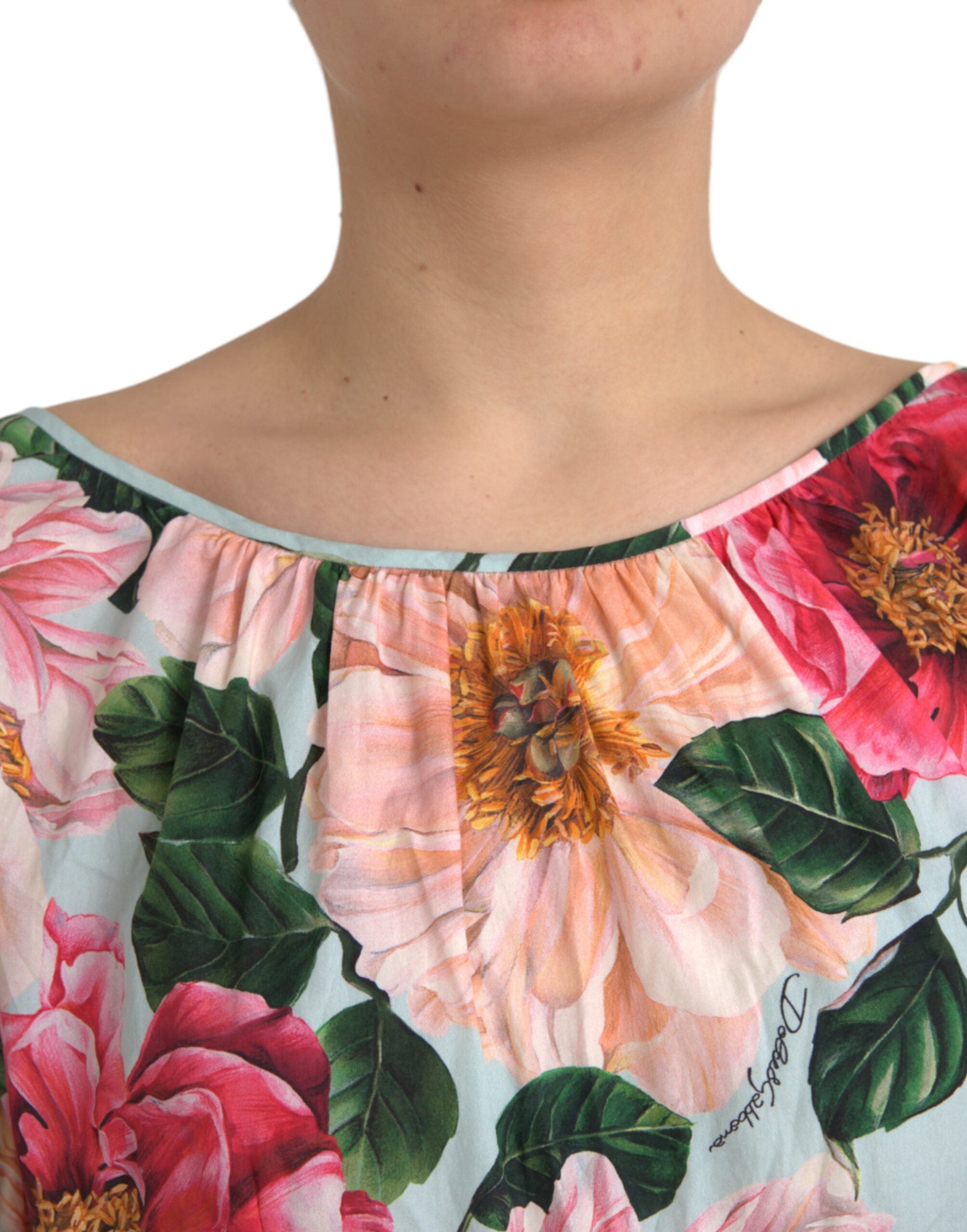 Multicolor Floral CottonAline Pleated Dress - ventzia