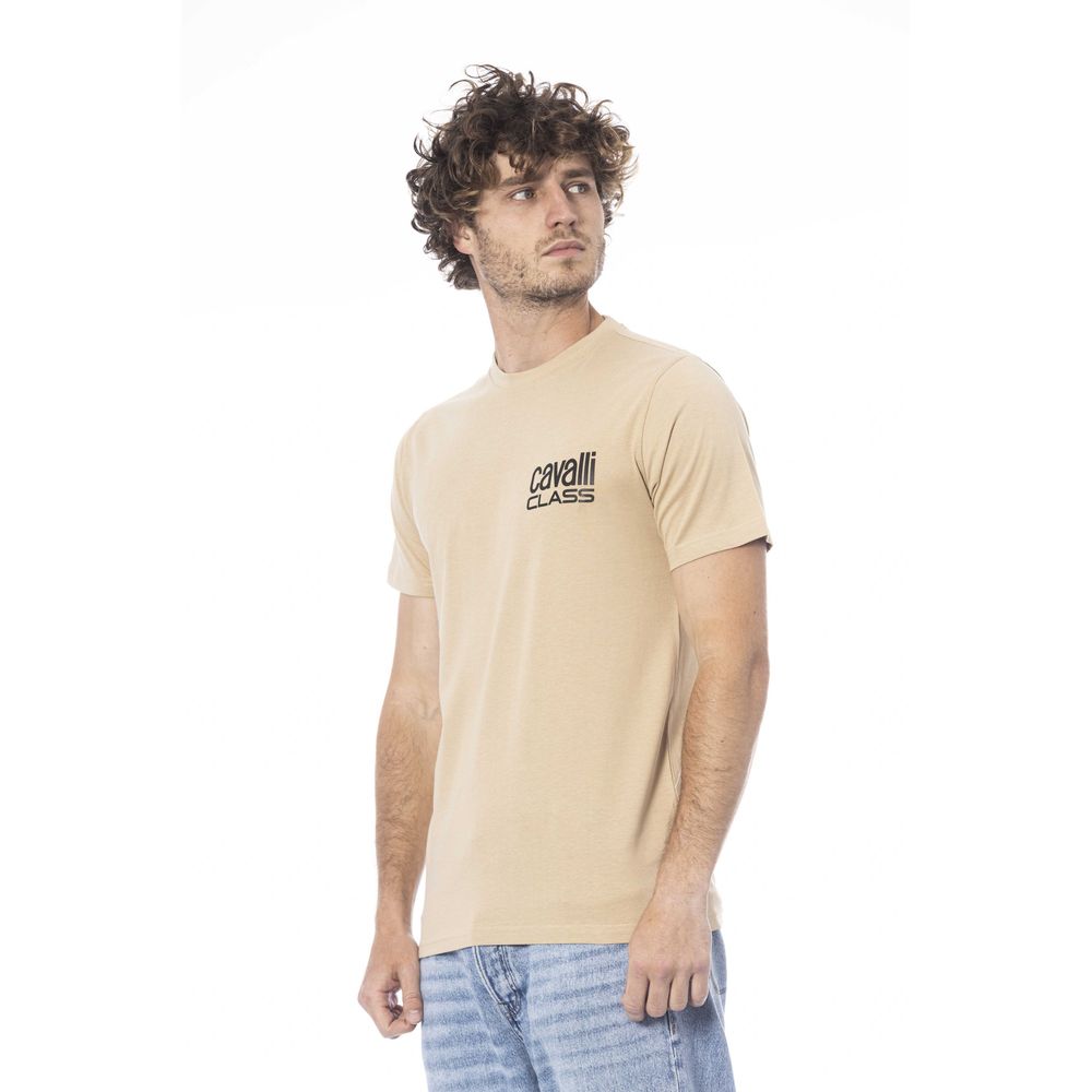 Beige Cotton Men T-Shirt - ventzia
