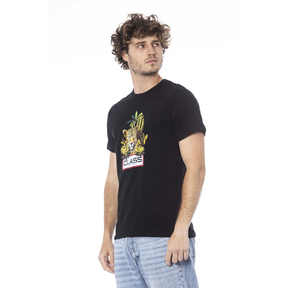 Black Cotton Men T-Shirt - ventzia