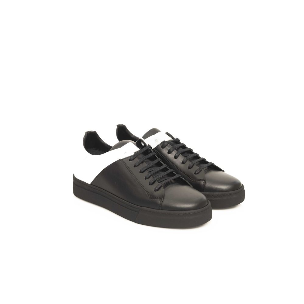 Black Cowhide Men Sneaker - ventzia