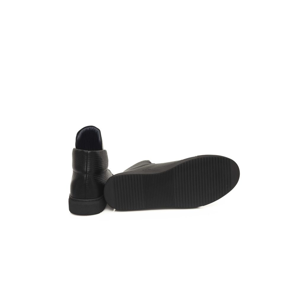 Black Calfskin Men Sneaker - ventzia