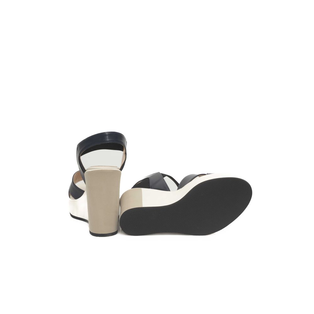 Blue Calfskin Women Sandal - ventzia