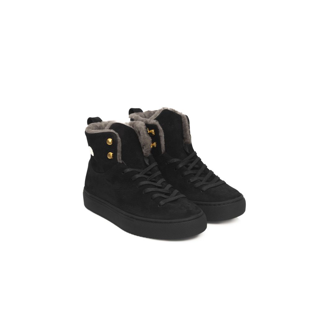 Black Cowhide Women Sneaker - ventzia