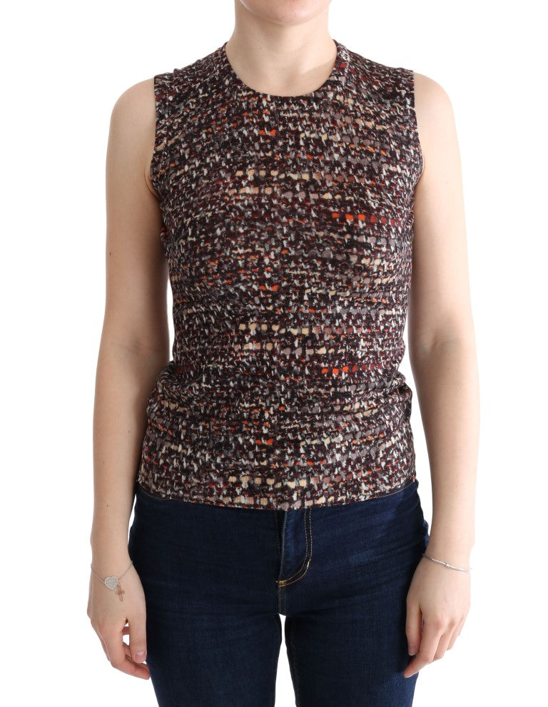Sleeveless Multicolor Knit Wool Top - ventzia