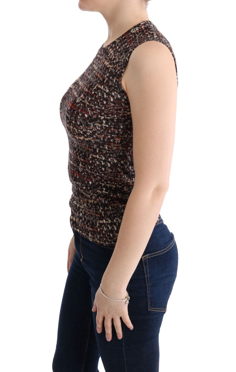Sleeveless Multicolor Knit Wool Top - ventzia