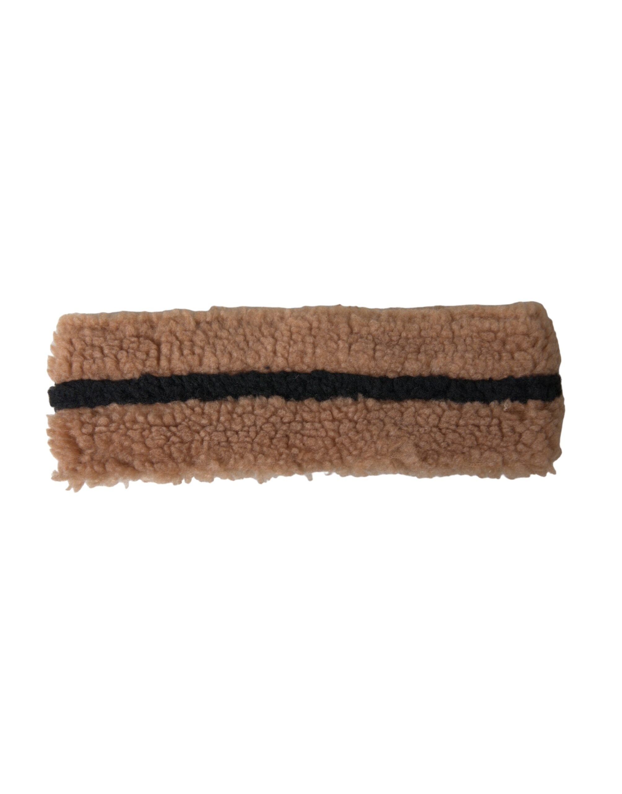 Brown Black Fleece Wool Head Band Hat Men - ventzia