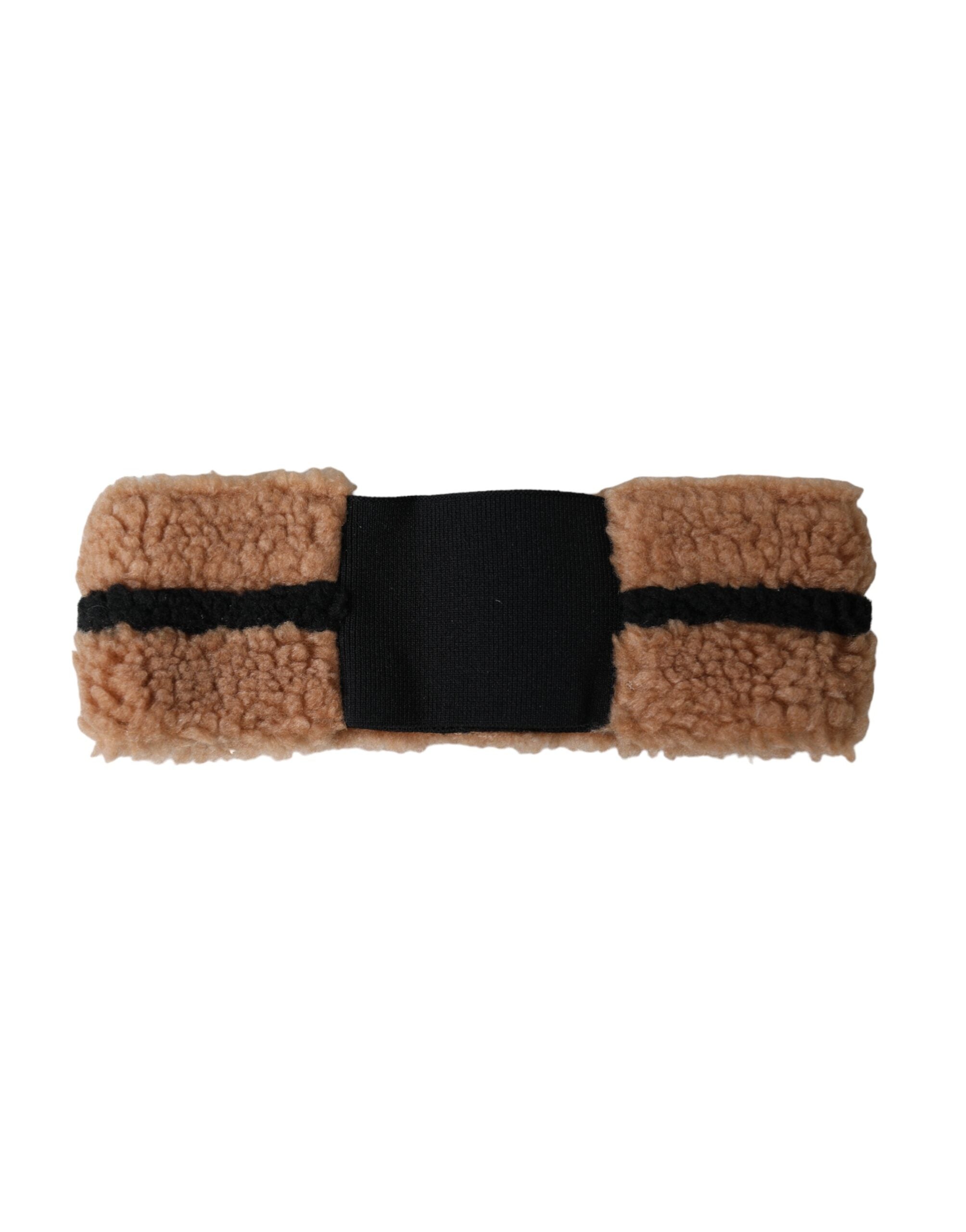 Brown Black Fleece Wool Head Band Hat Men - ventzia