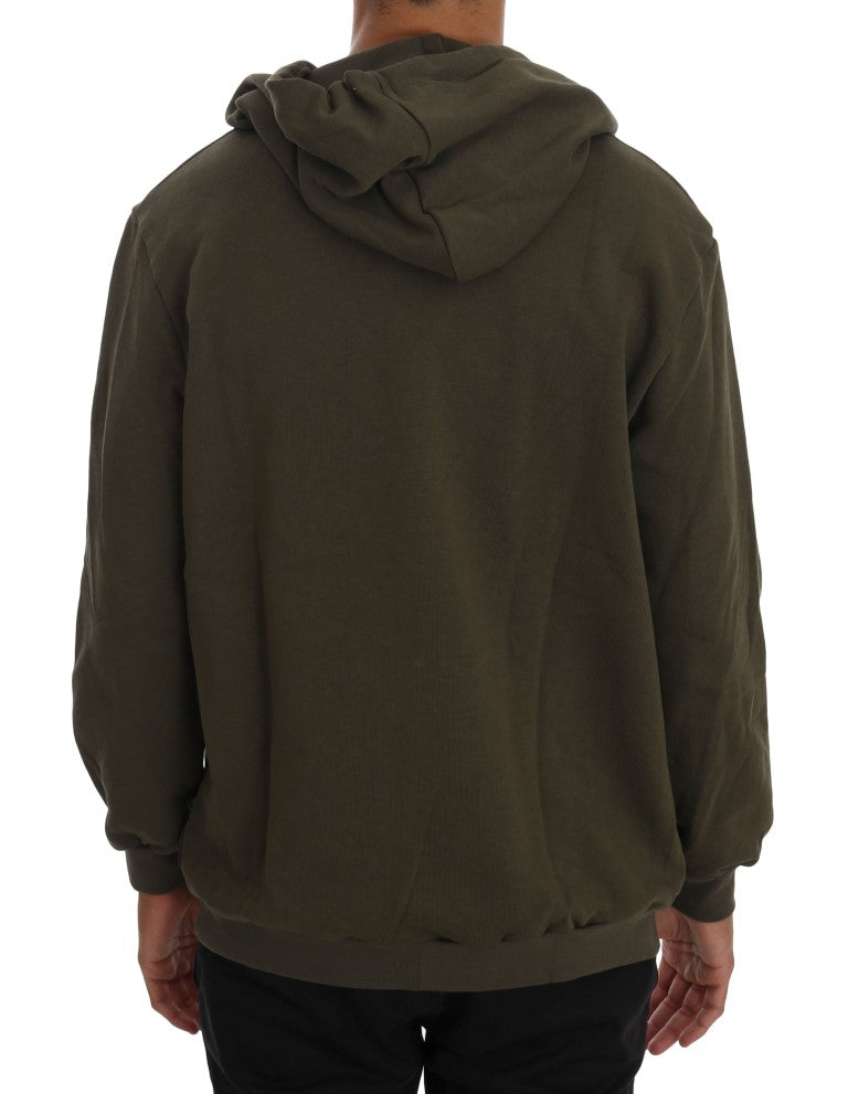 Elegant Green Full Zip Hooded Sweater - ventzia