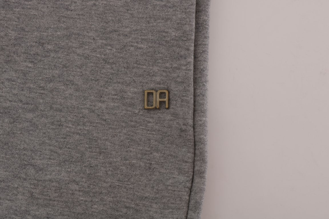 Sophisticated Gray Cotton Hooded Sweater - ventzia