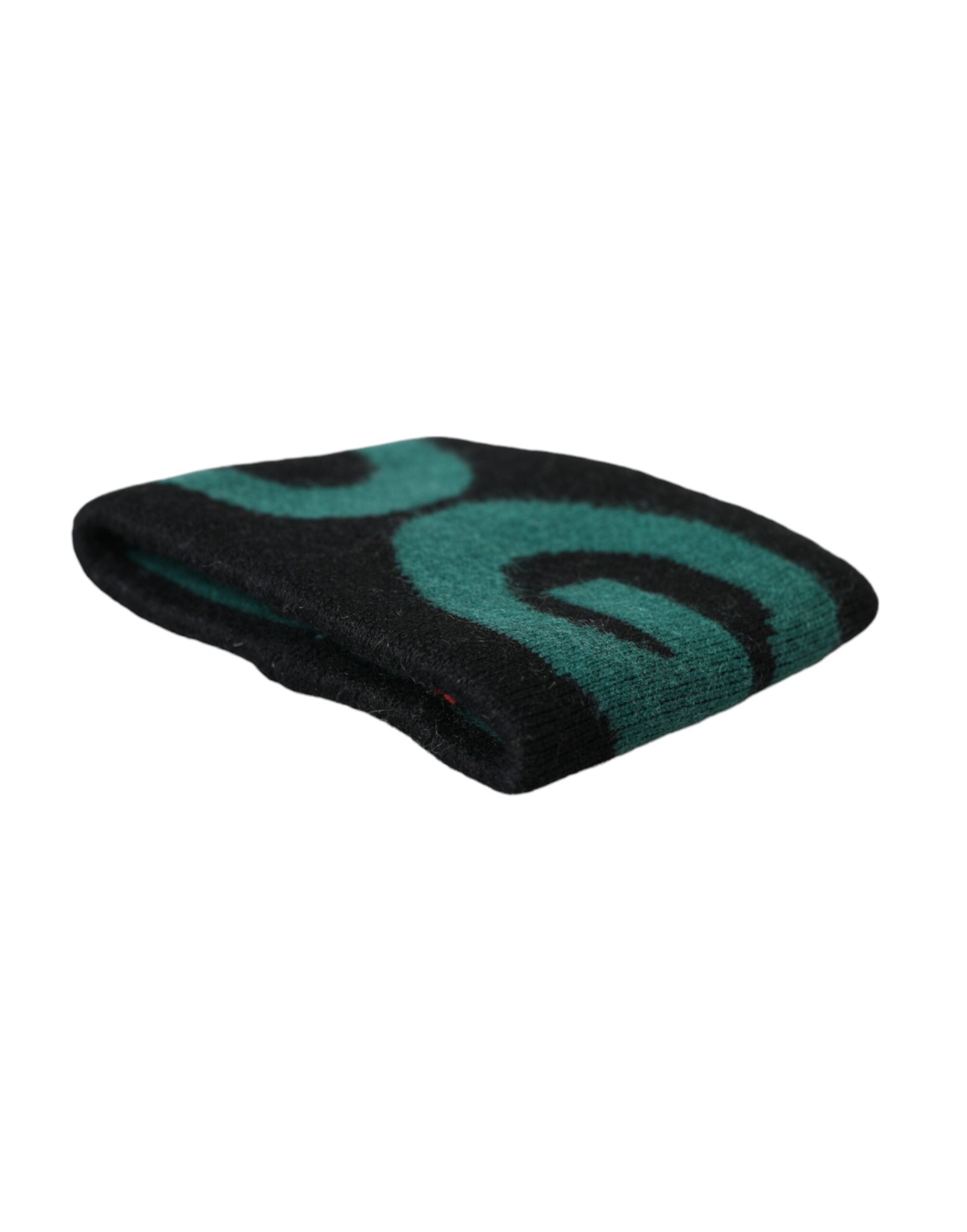 Black Green Wool Logo #DGMILLENNIALS Wristband - ventzia