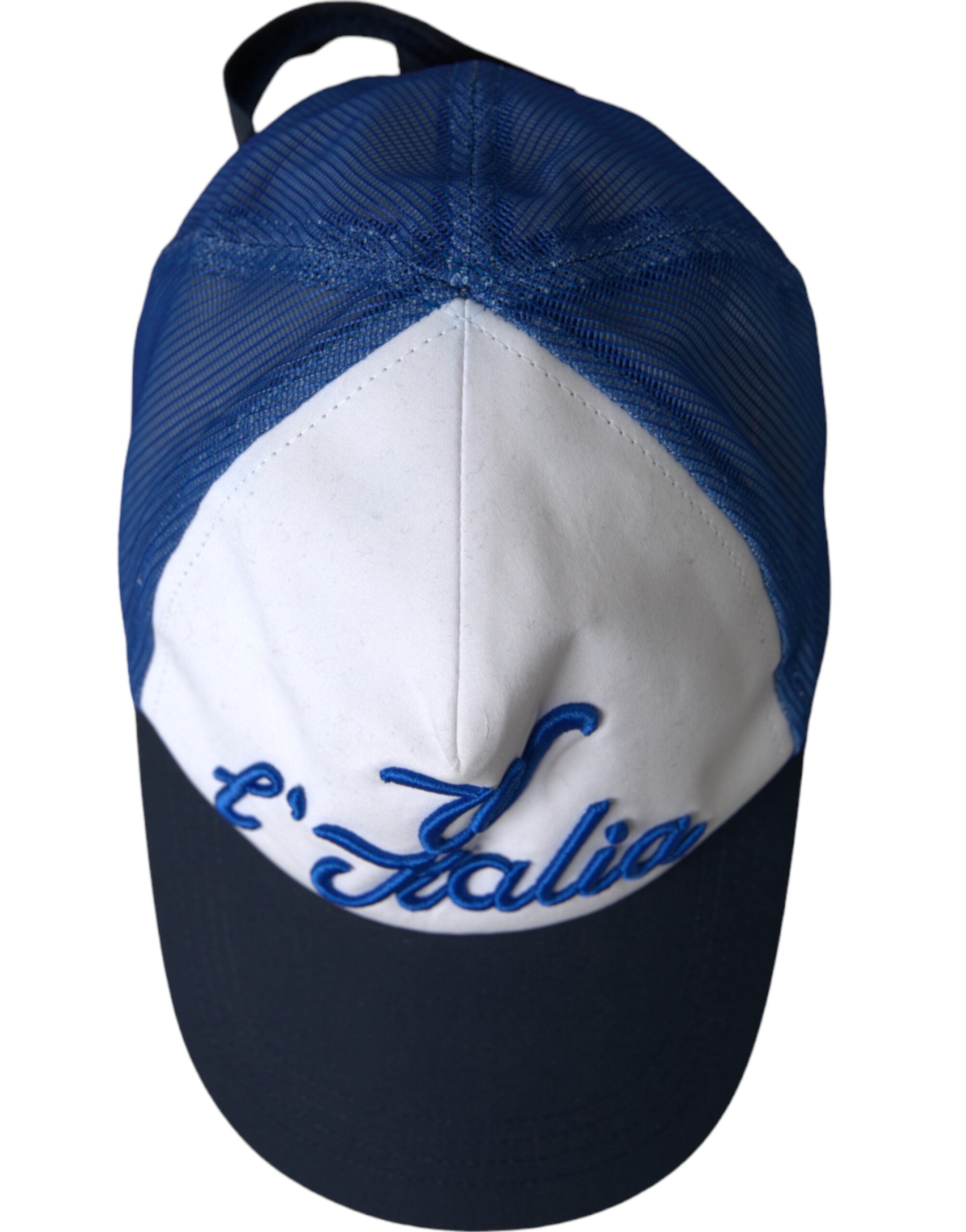 Blue White Black Italia Mesh Baseball Hat - ventzia