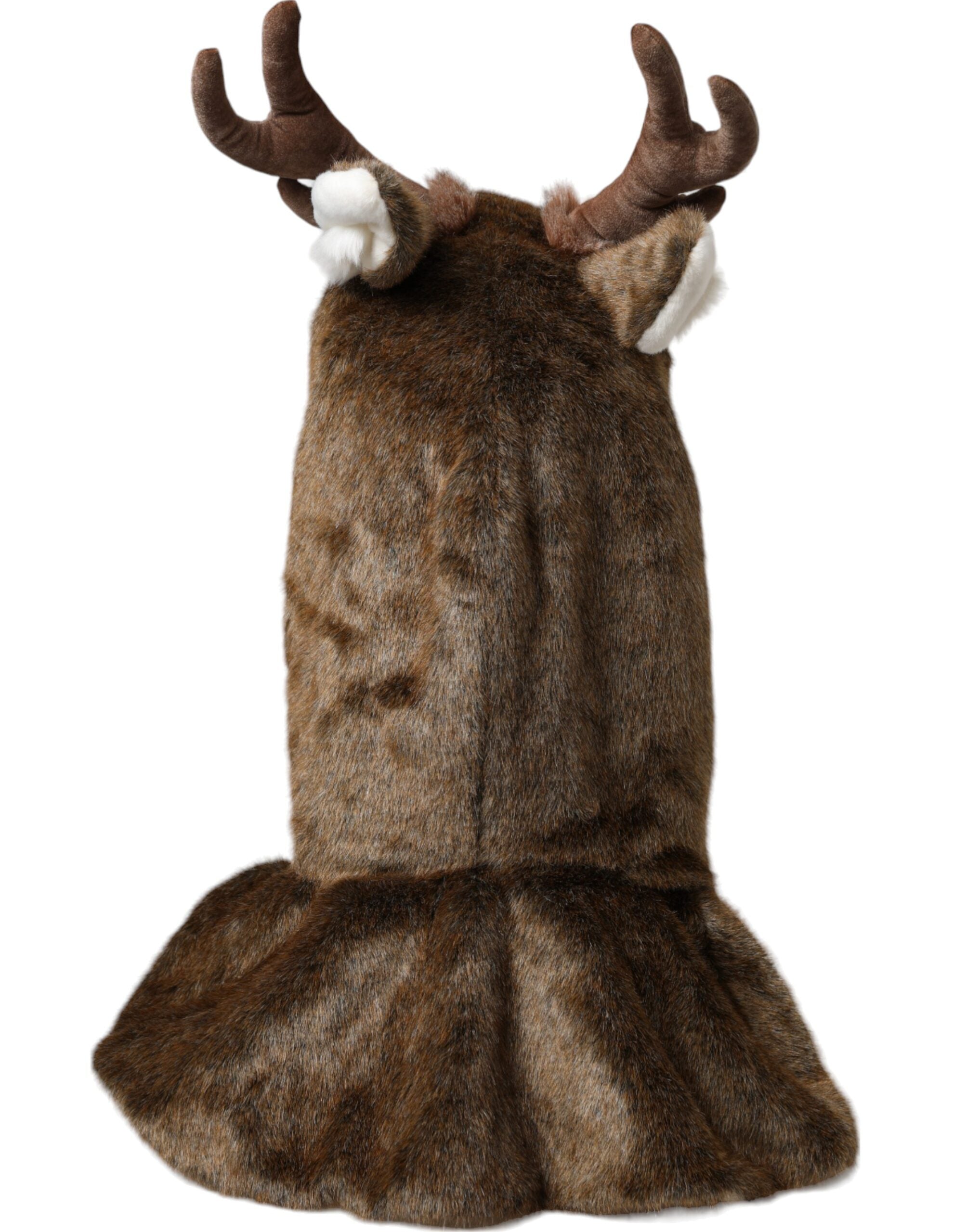 Brown Deer Faux Fur Whole Head Hat - ventzia