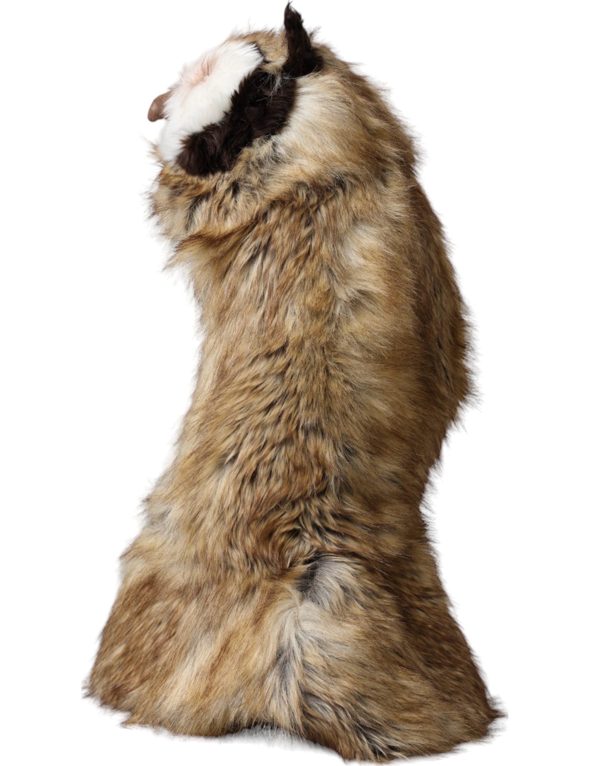 Brown Owl Faux Fur Whole Head Cap Hat - ventzia