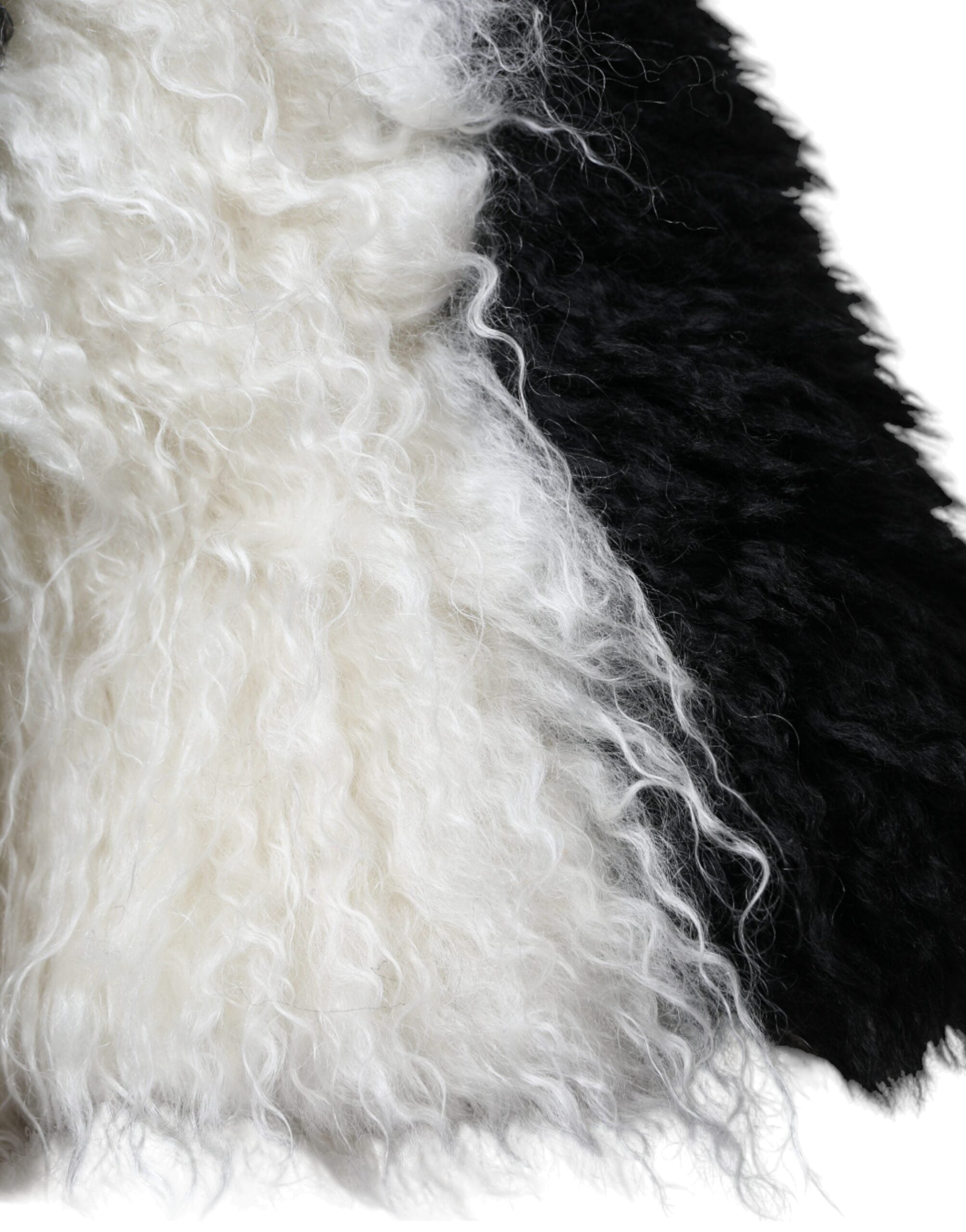 Black White Stripes Mohair Fur Bucket Hat - ventzia